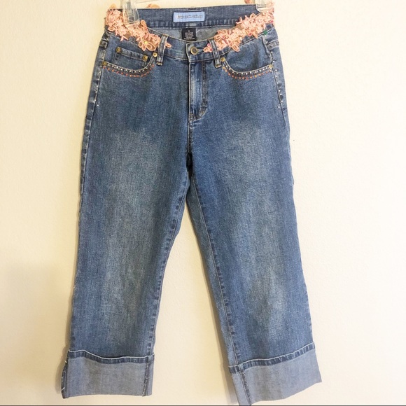The Denim Tailor embellished jean crops size 2 - Picture 3 of 8